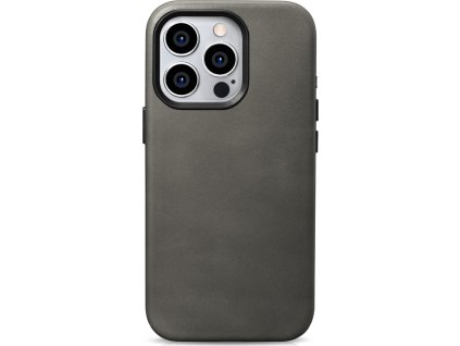 iCarer Kožený obal na iPhone 15 Pro MAX - iCarer, OilWax MagSafe Gray 11.01.WMI15230604-Gray