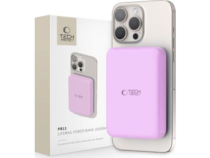 Tech-Protect Powerbanka s MagSafe pro iPhone - Tech-Protect, PB11 LifeMag 10000mAh Lilac