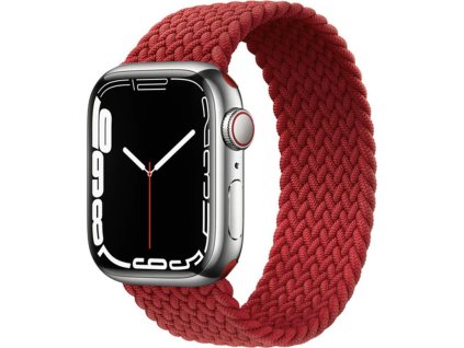 Pletený navlékací řemínek pro Apple Watch - Červený (Barva Červená, Velikost 38/40/41mm, Obvod M (střední obvod zápěstí))