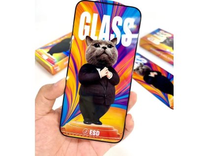 3D Ochranné tvrzené sklo na iPhone 15 - Mr. Cat ESD