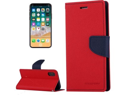 Mercury Pouzdro / kryt pro iPhone XS / X - Mercury, Fancy Diary RED/NAVY