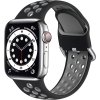 Dvoubarevný perforovaný řemínek s přezkou pro Apple Watch 38/40/41/42(S10)mm (Barevná varianta Černo-Šedý)