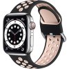 Dvoubarevný perforovaný řemínek s přezkou pro Apple Watch 38/40/41/42(S10)mm (Barevná varianta Černo-Šedý)