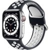 Dvoubarevný perforovaný řemínek s přezkou pro Apple Watch 38/40/41/42(S10)mm (Barevná varianta Černo-Šedý)