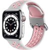 Dvoubarevný perforovaný řemínek s přezkou pro Apple Watch 38/40/41/42(S10)mm (Barevná varianta Černo-Šedý)