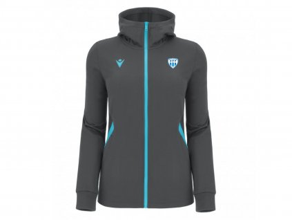 BASTET FULL ZIP TOP HOODY WOMAN TÁBORSKO (Barva GUN METAL/NEON SKY, Počet kusů v balení 1, Velikost XXS)