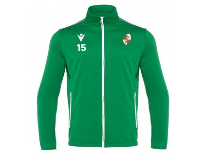 TRÉNINKOVÁ MIKINA NA DLOUHÝ ZIP ČAFC (Barva GREEN, Počet kusů v balení 1, Velikost XXS)