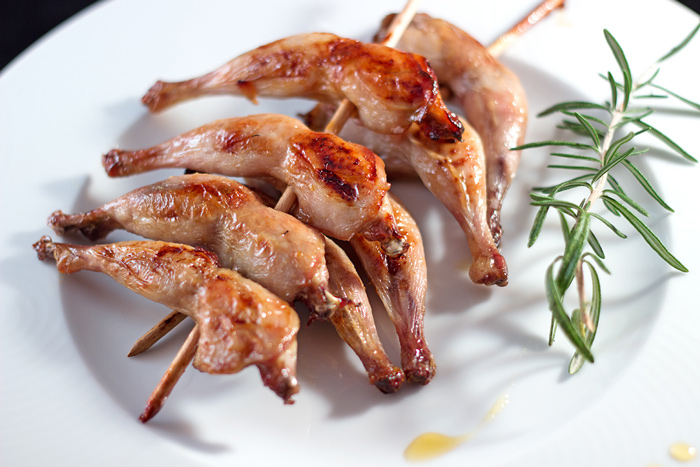 Mézben pácolt fürj