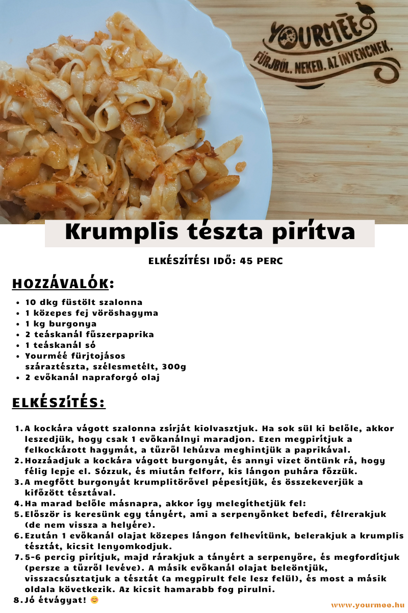 Krumplis tészta pirítva fürjtojásos szélesmetélt tésztával