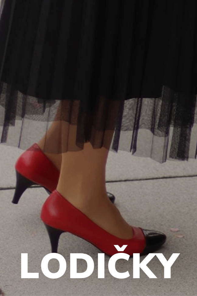 Kožené lodičky červené