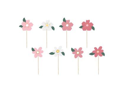PARTYDECO CAKE TOPPERS FLOWERS