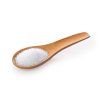 sugar wooden spoon white background