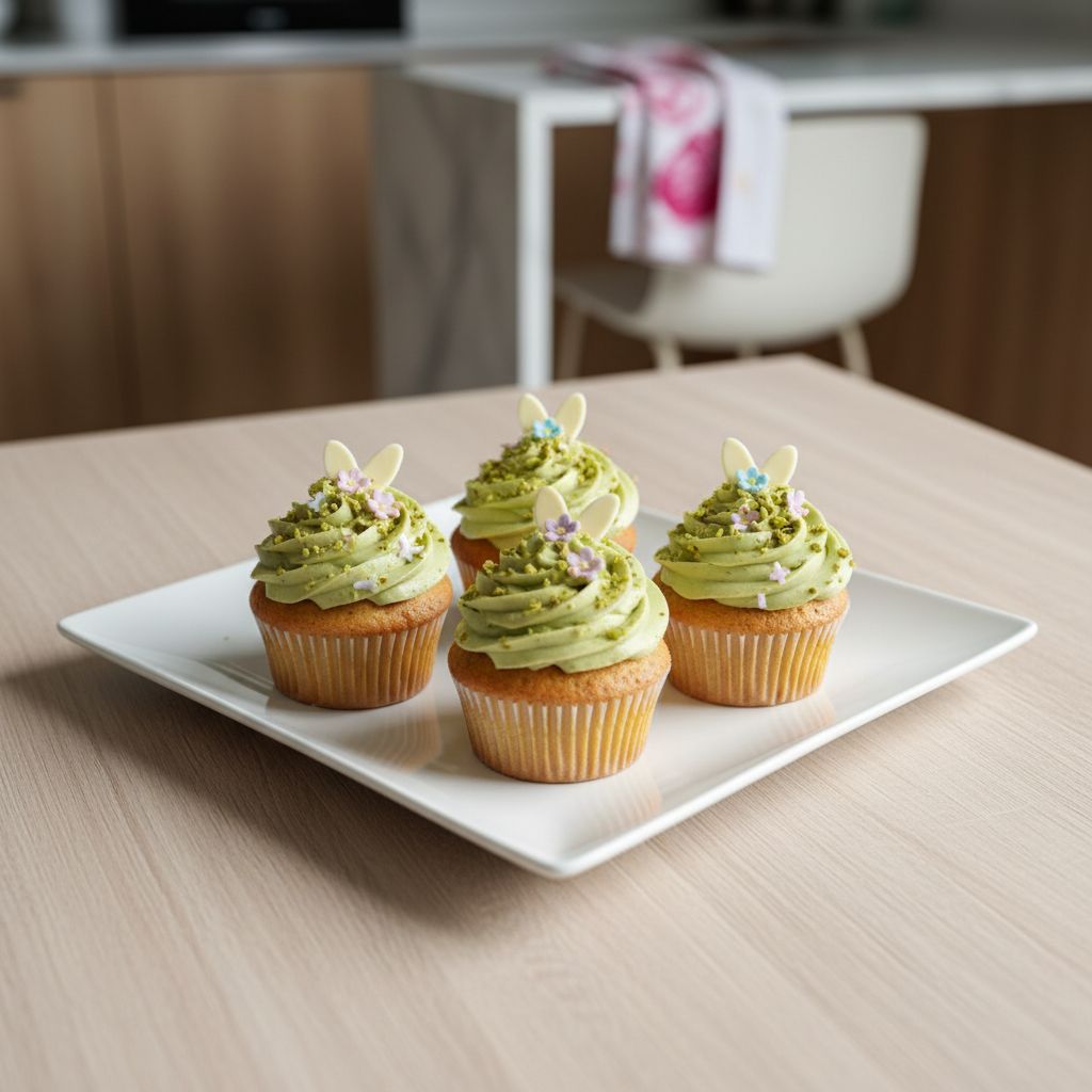 Veľkonočné cupcakes s pistáciovým krémom – rýchly recept