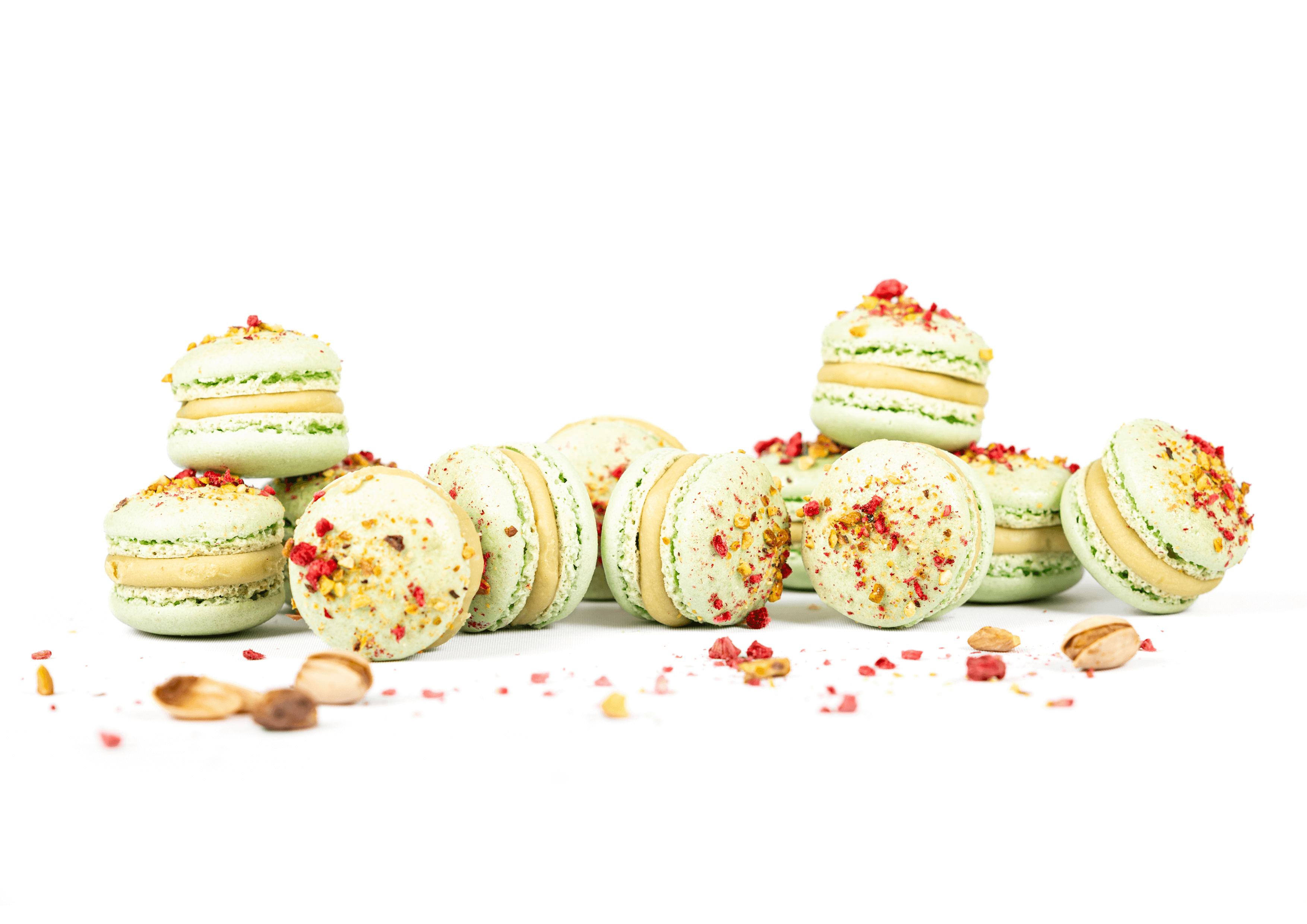 Lahodné makrónky - kávové, pistáciové a mango-marakuja