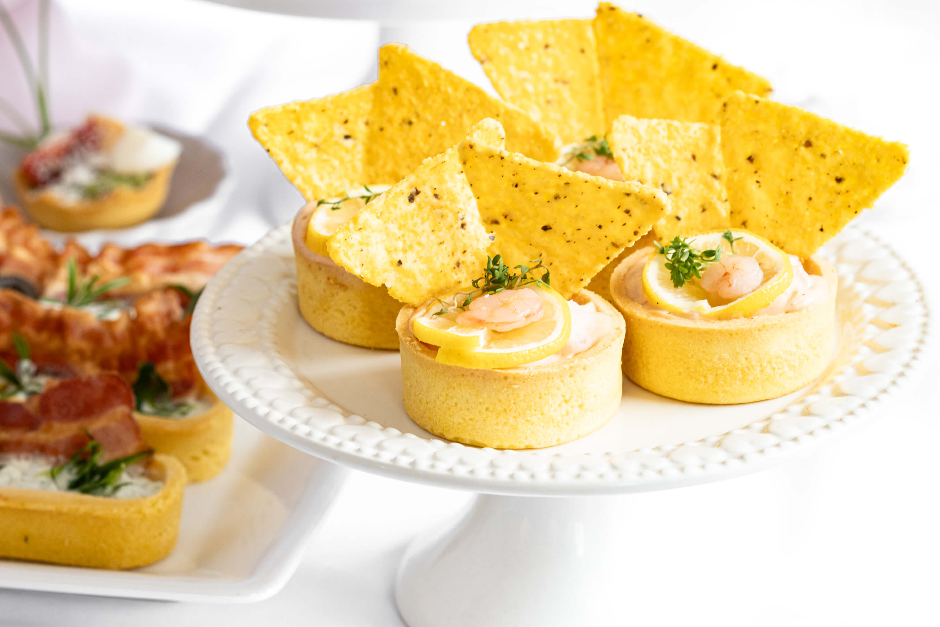 Slané tartaletky s krevetovým dressingom