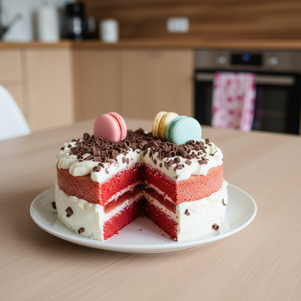 Červený Velvet koláč – recept na červený tortový koláč s krémom a jahodovou náplňou