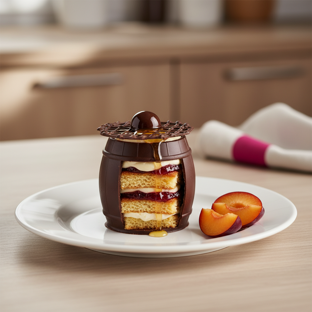 Medové rezy v súdku – recept s krémom Napoleon a slivkovým lekvárom