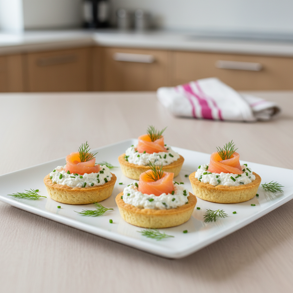 Slané tartaletky s ricottou a údeným lososom – rýchly recept