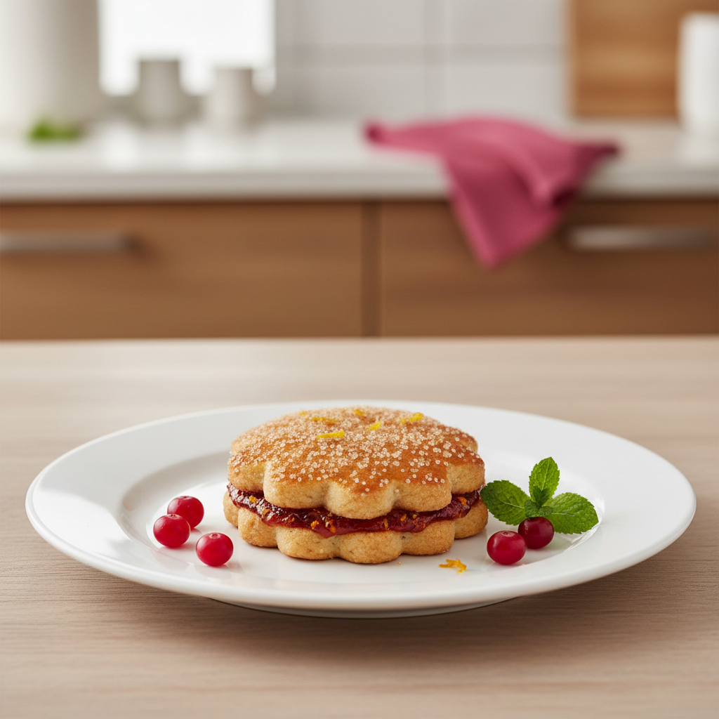 Vianočné plnené hviezdičky – recept na mandľové koláčiky s brusnicovou náplňou