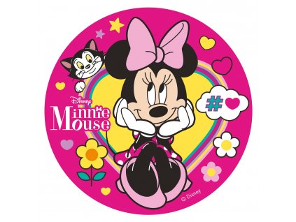 114381 DISCO OBLEA TARTA MINNIE LAZO ROSA 20CM FOIL 7