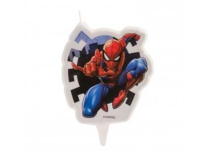 346208 DISPLAY 12 VELAS 2D CUMPLEAąOS SPIDERMAN 7CM 1