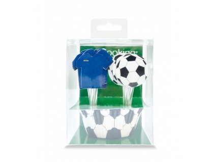 24 cupcake cases 24 cake toppers football