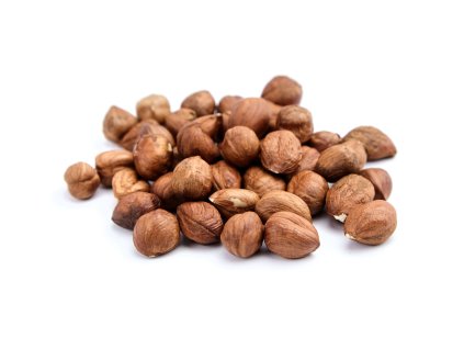 raw shelled hezelnuts filberts isolated white (1)