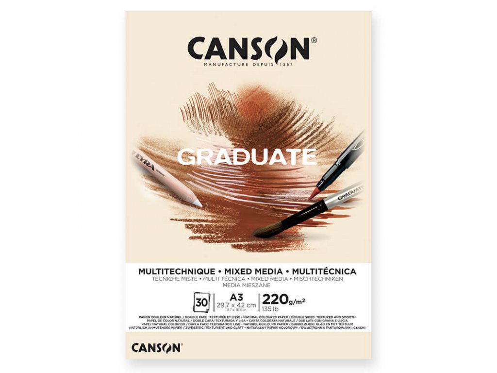 Skicák Canson Graduate Mix Media Natural A3