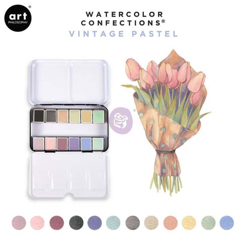 Akvarelové barvy Art Philosophy - Vintage Pastel, sada 12 ks