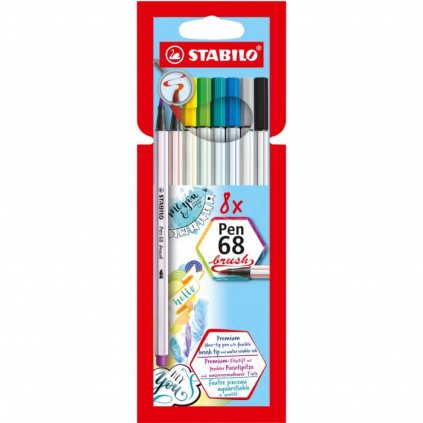 Štětcové fixy Stabilo Pen 68 Brush sada 8 ks
