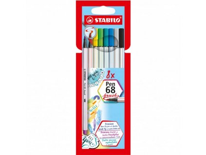 Štětcové fixy Stabilo Pen 68 Brush sada 8 ks
