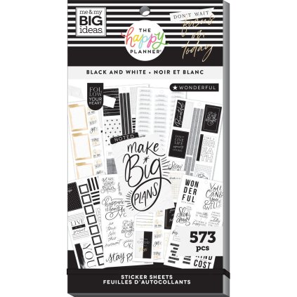 Samolepky Happy Planner Value Pack Black & White