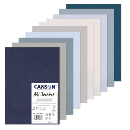 Barevné papíry Canson Mi Teintes Cool Tones, 160 gm2, 10 archů A4