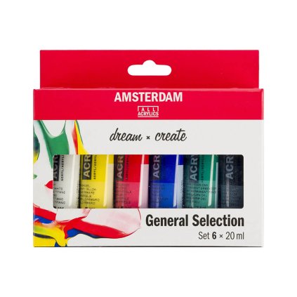 Akrylové barvy Amsterdam Standard 20 ml General Selection, sada 6 ks