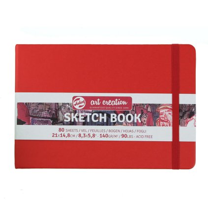 Skicák Art Creation červený, 140 gm2, 80 stran 21 x 14,8 cm