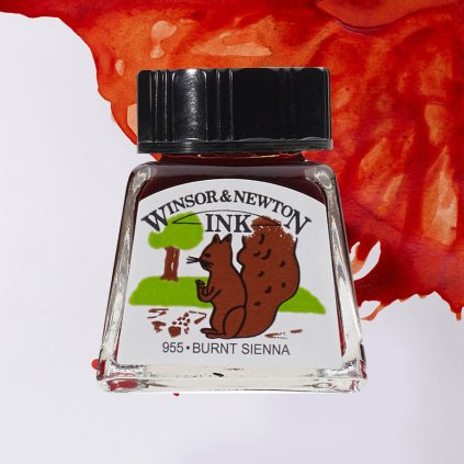 Umělecká tuš Winsor & Newton Burnt Sienna