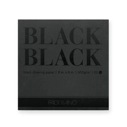 Skicák Fabriano BLACK BLACK, 300 g, 40 archů 20x20