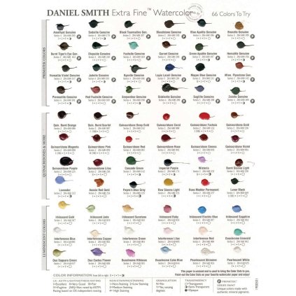Vzorkník akvarelových barev Daniel Smith Extra Fine Dot Card, 66 barev