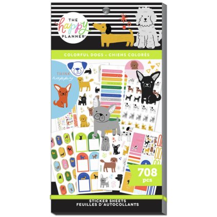 Samolepky Happy Planner Value Pack Colorful Dogs