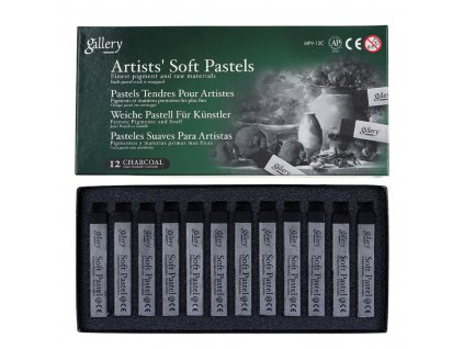 Suché pastely Mungyo Soft Pastels charcoal sada 12 ks
