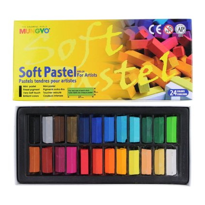 Suché pastely půlené Mungyo Soft Pastels, sada 24 ks