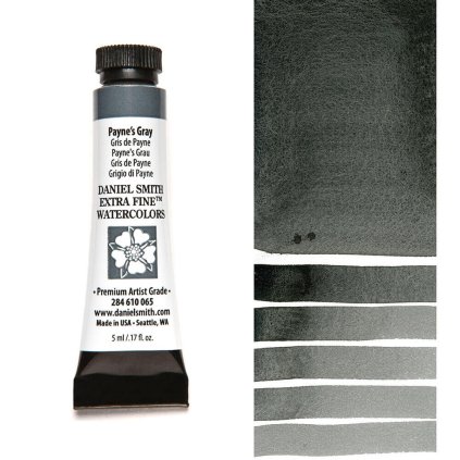 akvarelová barva v tubě daniel smith 5ml šedá 65 paynes gray