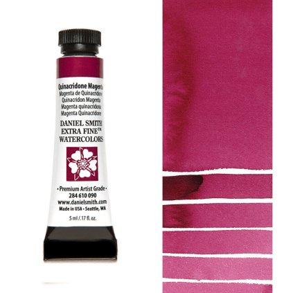 akvarelová barva v tubě daniel smith 5ml růžová 90 quinacridone magenta