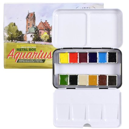 akvarelové barvy aquarius urban sketch set