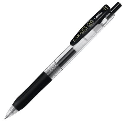 gelové pero zebra sarasa 0.7 černá black