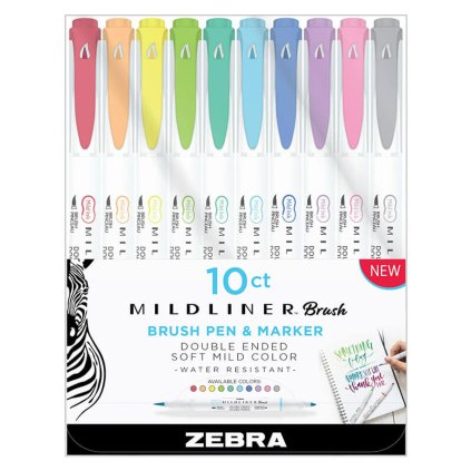 zvýrazňovače zebra mildliner sada 10ks