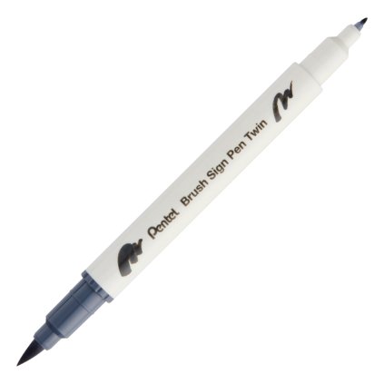 Oboustranny brushpen pentel sight pen brush twin light grey