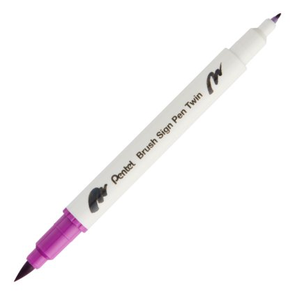 Štětcový popisovač Pentel Brush Sign Pen Twin - fialová