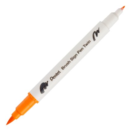 Štětcový popisovač Pentel Brush Sign Pen Twin - žlutá