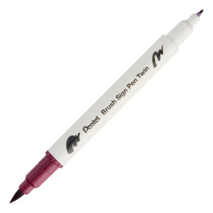 Štětcový popisovač Pentel Brush Sign Pen Twin - červená